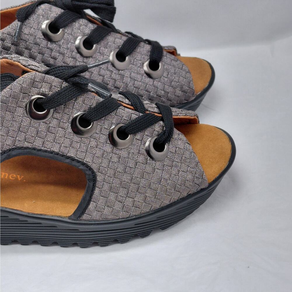 Bernie Mev Womens Wedge Comfort Sandals EU 41 Woven Lace Up Platform Travel - Picture 5 of 12